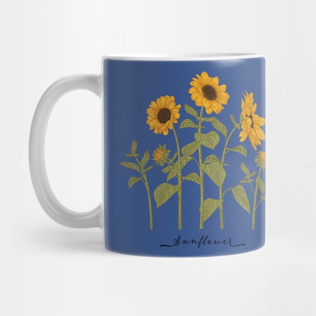 Sunflowers Hand Drawn by Mako Design 